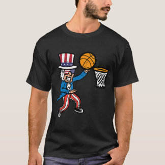 4. Juli Basketball Uncle Sam America Men Boys T-Shirt
