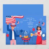 4. Juli BBQ Einladung (Vorne/Hinten)