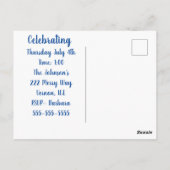4. Juli BBQ-Einladung Postkarte (Rückseite)
