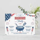 4. Juli BBQ-Party-Einladung Einladung (Stehend Vorderseite)