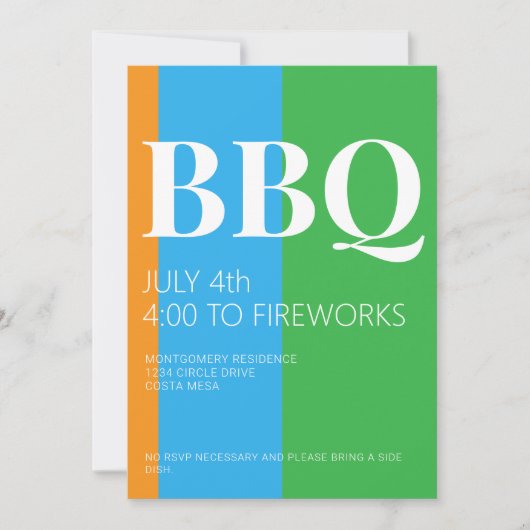 4. Juli BBQ-Party-Einladung Einladung (Vorderseite)