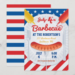 4. Juli BBQ-Party-Einladung Einladung
