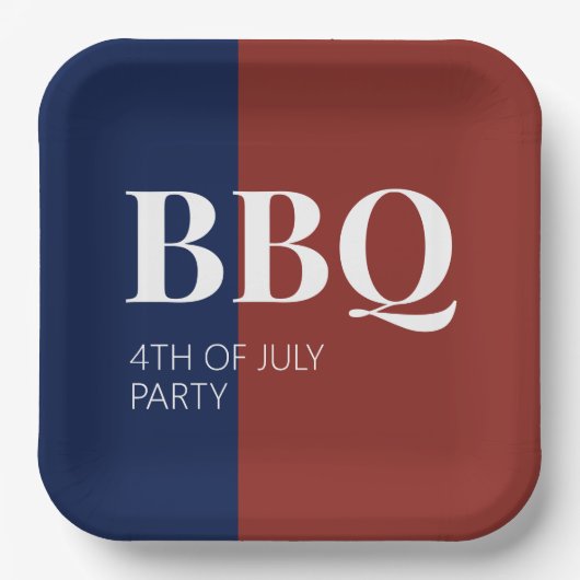 4. Juli BBQ-Party Pappteller (Vorderseite)