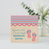 4. Juli Beach Party Einladung (Stehend Vorderseite)