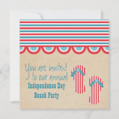 4. Juli Beach Party Einladung (Vorderseite)