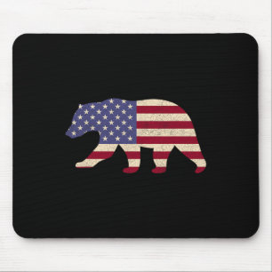 4. Juli Bear Patriotic American Flag Grandpa F Mousepad