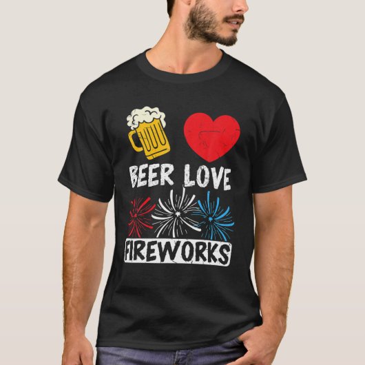 4. Juli Beer Liebe Fireworks Director T-Shirt (Vorderseite)