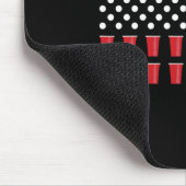 4. Juli Beer Pong American Flag Uni Party Mousepad (Ecke)