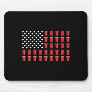 4. Juli Beer Pong American Flag Uni Party Mousepad