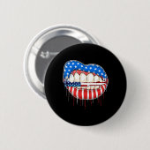 4. Juli beißen die Bullet Lips amerikanische Flagg Button (Vorne & Hinten)