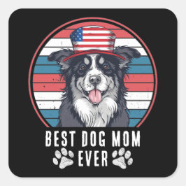 4. Juli Beste Mama/Vater je Personalisiert Quadratischer Aufkleber