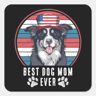 4. Juli Beste Mama/Vater je Personalisiert Quadratischer Aufkleber