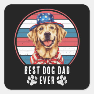 4. Juli Bester Vater/Mama je Personalisiert Quadratischer Aufkleber