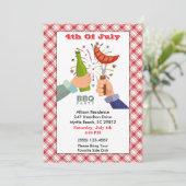 4. Juli Bier und Frank GRILLEN Picnic Party Einladung (Stehend Vorderseite)