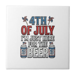 4. Juli Bier Vintage Patriotisches T-Shirt Design_ Fliese