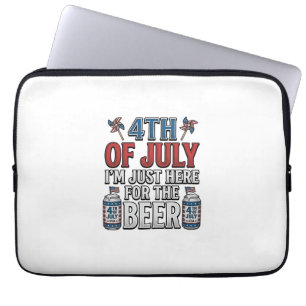 4. Juli Bier Vintage Patriotisches T-Shirt Design_ Laptopschutzhülle