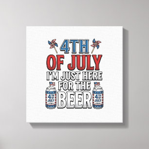 4. Juli Bier Vintage Patriotisches T-Shirt Design_ Leinwanddruck