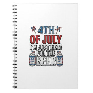 4. Juli Bier Vintage Patriotisches T-Shirt Design_ Notizblock