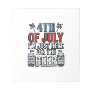 4. Juli Bier Vintage Patriotisches T-Shirt Design_ Notizblock