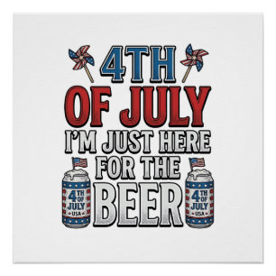 4. Juli Bier Vintage Patriotisches T-Shirt Design_ Poster