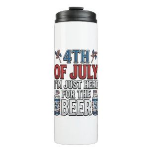 4. Juli Bier Vintage Patriotisches T-Shirt Design_ Thermosbecher
