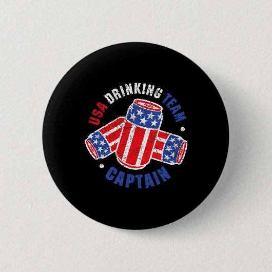 4. Juli Bierdose Flagge USA Trinkteam Tees Button (Vorderseite)