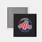4. Juli Bierdose Flagge Usa Trinkteam Tees  Magnet (Vorderseite/Rückseite)