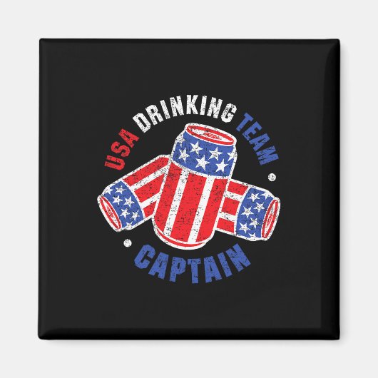 4. Juli Bierdose Flagge Usa Trinkteam Tees  Magnet (Vorne)