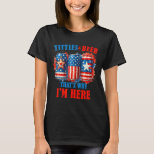 4. Juli Biertrinken Amerikanisches Bier Ich bin hi T-Shirt