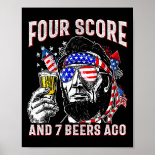 4. Juli Biertrinken Patriot Vier Score Und 7 Poster