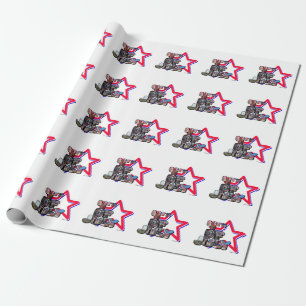 4. Juli Big Letter Star Geschenkpapier