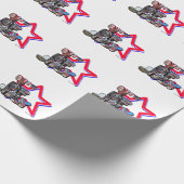 4. Juli Big Letter Star Geschenkpapier (Ecke)
