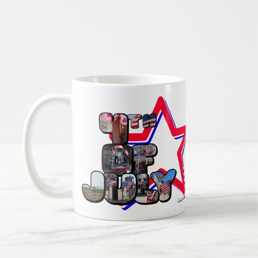 4. Juli Big Letter Star Kaffeetasse (Links)