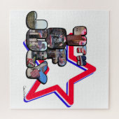 4. Juli Big Letter Star Puzzle (Horizontal)