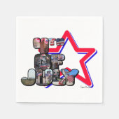 4. Juli Big Letter Star Serviette (Vorderseite)