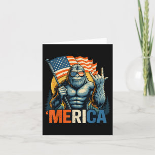 4. Juli Bigfoot Merica Rock American Flag Patr Karte