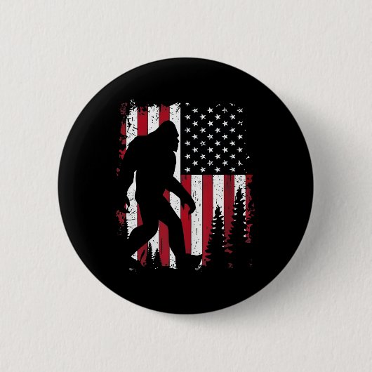 4. Juli Bigfoot Sasquatch American Flag Patrio Button (Vorderseite)
