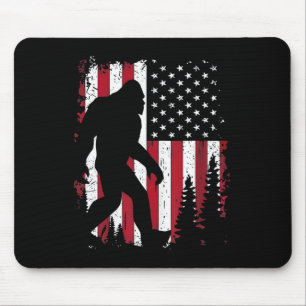 4. Juli Bigfoot Sasquatch American Flag Patrio Mousepad