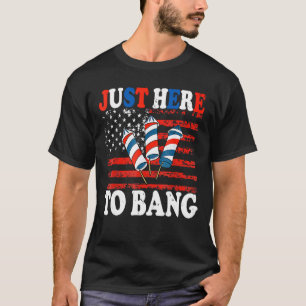 4. Juli bin ich nur hier, um Feuerwerk amerikanisc T-Shirt