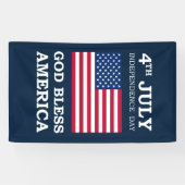 4. Juli - Bless America Flag Banner (Horizontal)