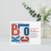 4. Juli Block Fest Retro-Type-Blockparty Postkarte (Stehend Vorderseite)