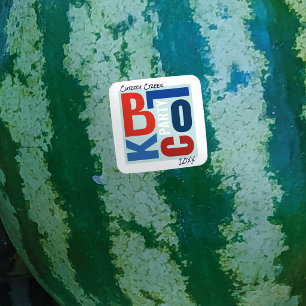 4. Juli Block Fest Retro-Type-Blockparty Quadratischer Aufkleber