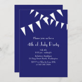 4. Juli Blue Flags Party Einladung (Vorne/Hinten)