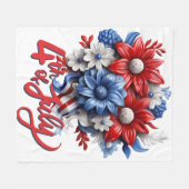 4. Juli Blume in Red White & Blue Patriotic Fleecedecke (Vorderseite (Horizontal))