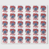 4. Juli Blume in Red White & Blue Patriotic Geschenkpapier (Flach)