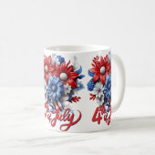 4. Juli Blume in Red White & Blue Patriotic Kaffeetasse (VorderseiteRechts)