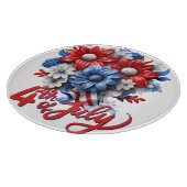 4. Juli Blume in Red White & Blue Patriotic Schneidebrett (Ecke)