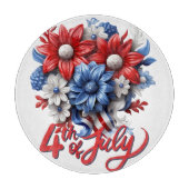 4. Juli Blume in Red White & Blue Patriotic Schneidebrett (Vorderseite)