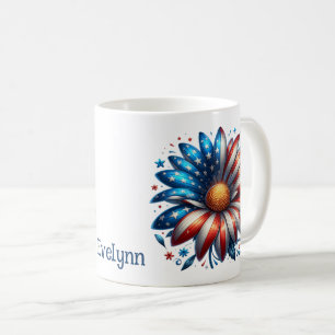 4. Juli Blumen Personalisierte Kaffeetasse