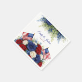 4. Juli Blumen und Flagge Hochzeit Serviette (Ecke)